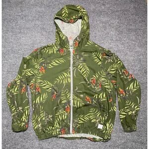 Denim & Flower Ricky Singh men's Green Floral Jungle Pattern Zip Hoodie -XL